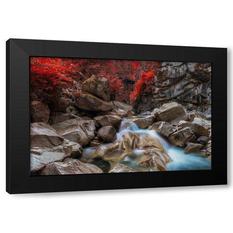 Othello Tunnels Black Modern Wood Framed Art Print by Kostka, Vladimir