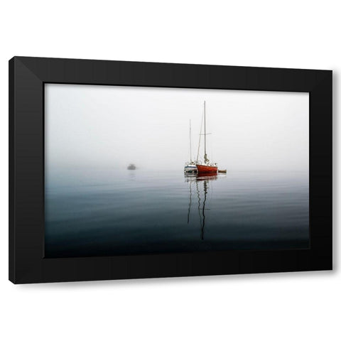 Tranquility III Black Modern Wood Framed Art Print with Double Matting by Kostka, Vladimir