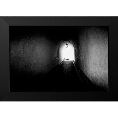 Tunnel Black Modern Wood Framed Art Print by Kostka, Vladimir