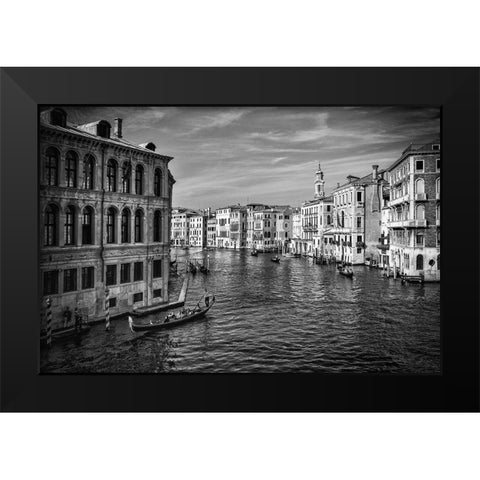 Venice Black Modern Wood Framed Art Print by Kostka, Vladimir