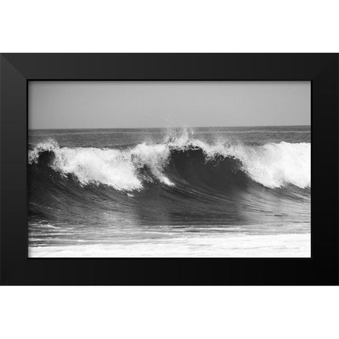 Wave BW Black Modern Wood Framed Art Print by Kostka, Vladimir