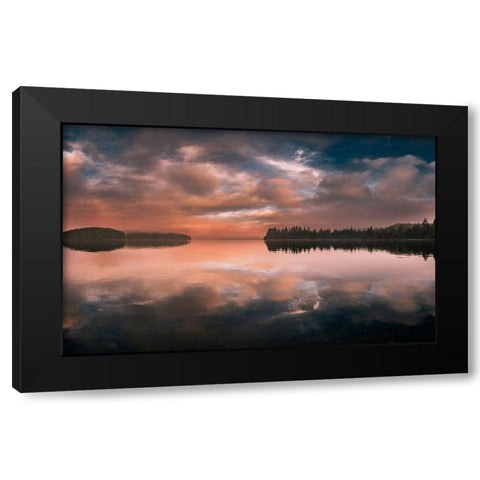 Western Sunset Black Modern Wood Framed Art Print by Kostka, Vladimir