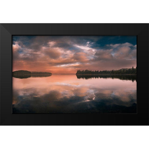 Western Sunset Black Modern Wood Framed Art Print by Kostka, Vladimir