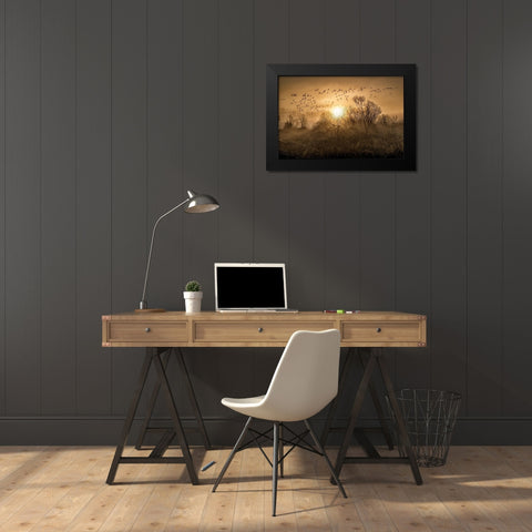 The Flight Black Modern Wood Framed Art Print by Kostka, Vladimir