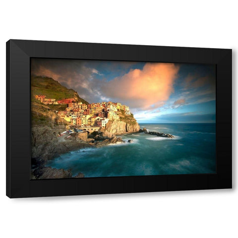 Cinque Terre, Italia Black Modern Wood Framed Art Print by Klug, Alan