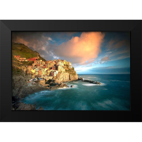 Cinque Terre, Italia Black Modern Wood Framed Art Print by Klug, Alan