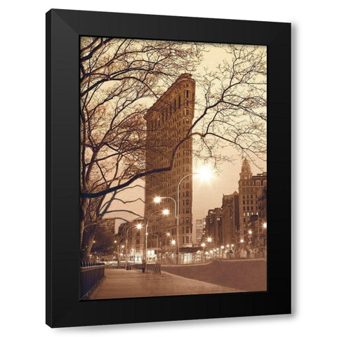 Flatiron, NYC Black Modern Wood Framed Art Print with Double Matting by Klug, Alan