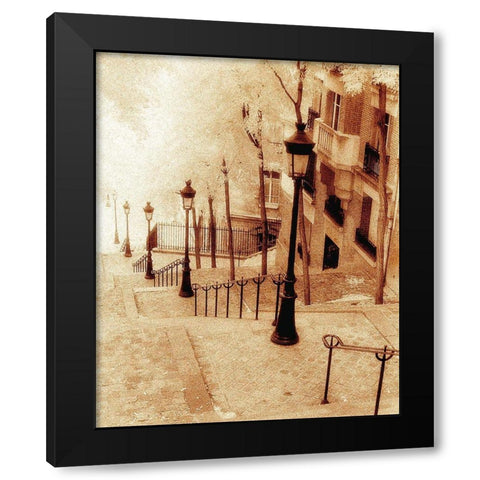 Montmartre, Paris Black Modern Wood Framed Art Print by Klug, Alan
