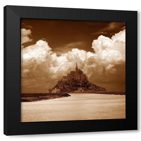 Mont San Michel Black Modern Wood Framed Art Print by Klug, Alan