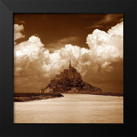 Mont San Michel Black Modern Wood Framed Art Print by Klug, Alan