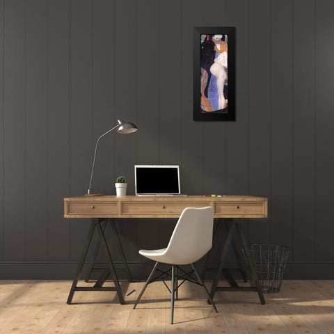 The Hope I Black Modern Wood Framed Art Print by Klimt, Gustav