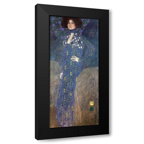 Portrait of Emilie Floge Black Modern Wood Framed Art Print with Double Matting by Klimt, Gustav
