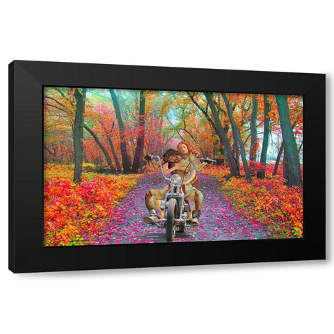 Jesus and His Bitch Black Modern Wood Framed Art Print by Kite, Barry