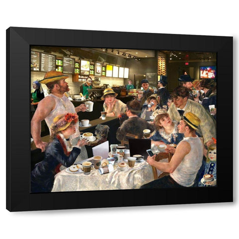Luncheon of the Cappuccino Party Black Modern Wood Framed Art Print by Kite, Barry