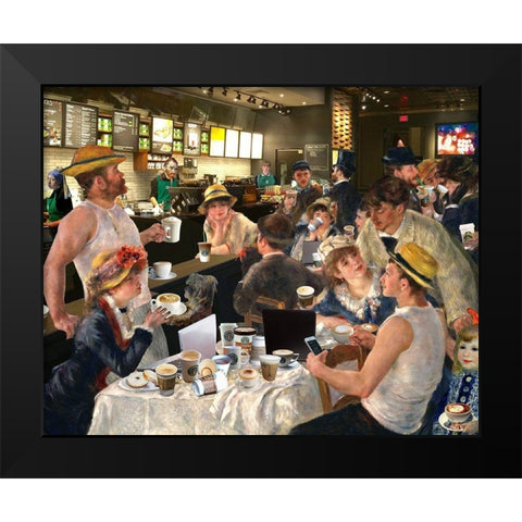 Luncheon of the Cappuccino Party Black Modern Wood Framed Art Print by Kite, Barry