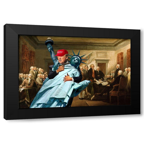 Nobody Move! Black Modern Wood Framed Art Print by Kite, Barry