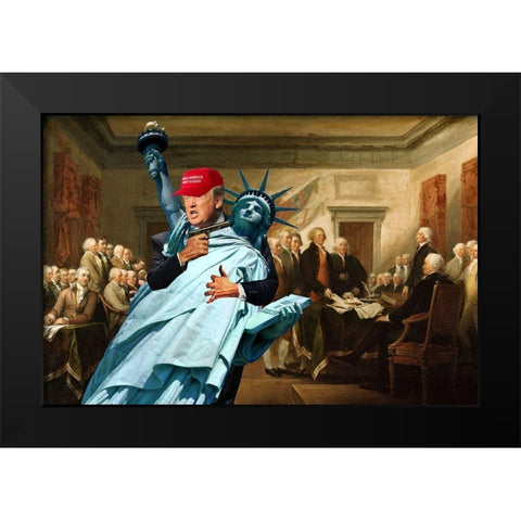 Nobody Move! Black Modern Wood Framed Art Print by Kite, Barry
