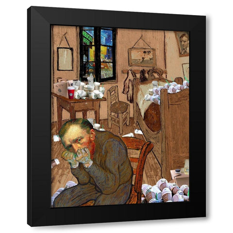 Signs of Substance Abuse Black Modern Wood Framed Art Print with Double Matting by Kite, Barry