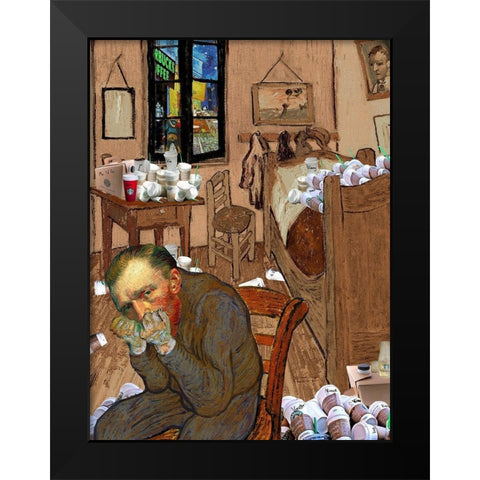 Signs of Substance Abuse Black Modern Wood Framed Art Print by Kite, Barry