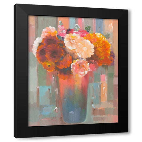Sunset Bouquet Black Modern Wood Framed Art Print with Double Matting by Khorasani, Hooshang