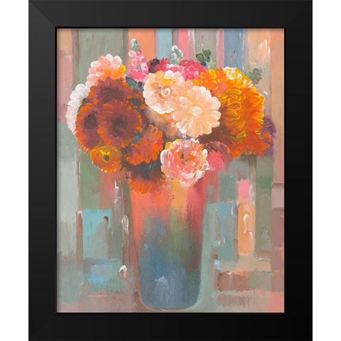 Sunset Bouquet Black Modern Wood Framed Art Print by Khorasani, Hooshang
