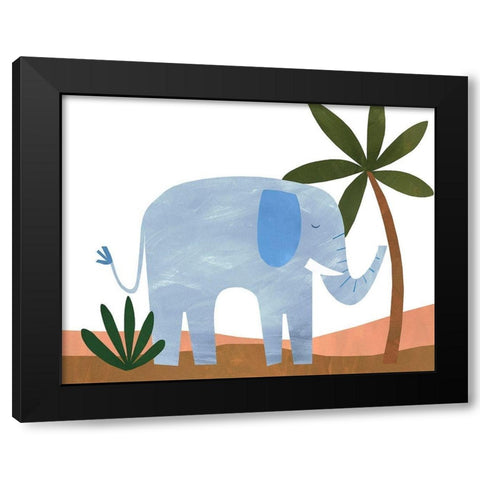 Ellie The Elephant Black Modern Wood Framed Art Print by Kopcik, Emily