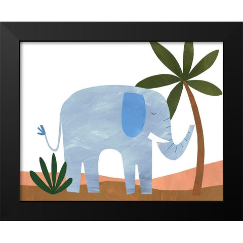 Ellie The Elephant Black Modern Wood Framed Art Print by Kopcik, Emily