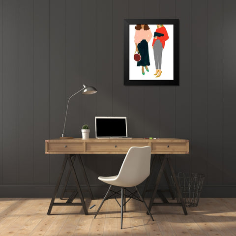 Fashion Friends Black Modern Wood Framed Art Print by Kopcik, Emily