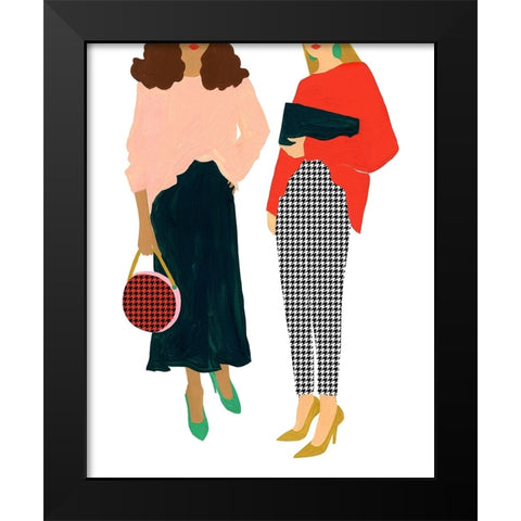 Fashion Friends Black Modern Wood Framed Art Print by Kopcik, Emily