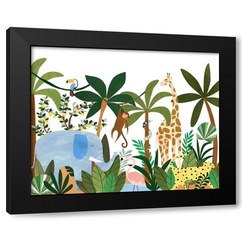 Jungle Black Modern Wood Framed Art Print with Double Matting by Kopcik, Emily