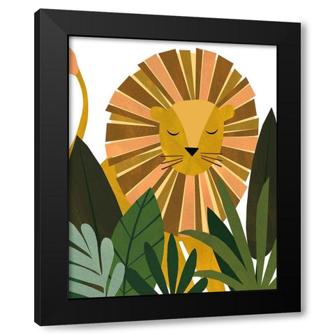Liam The Lion Black Modern Wood Framed Art Print by Kopcik, Emily