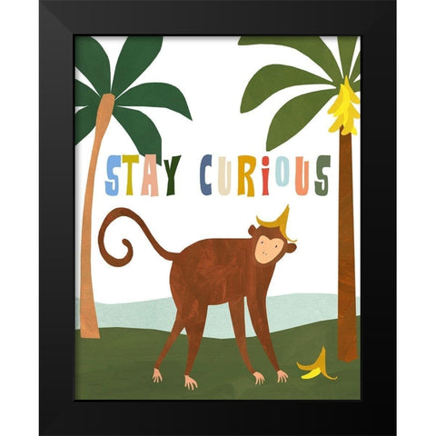 Stay Curious Black Modern Wood Framed Art Print by Kopcik, Emily