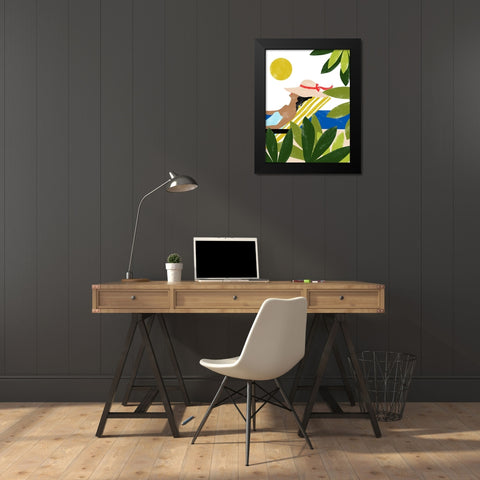 Sunbathing Black Modern Wood Framed Art Print by Kopcik, Emily
