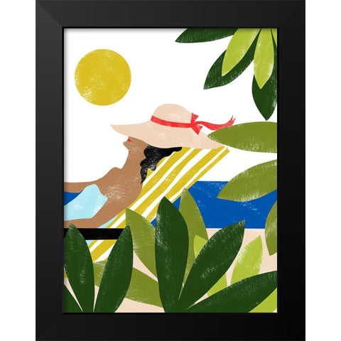 Sunbathing Black Modern Wood Framed Art Print by Kopcik, Emily