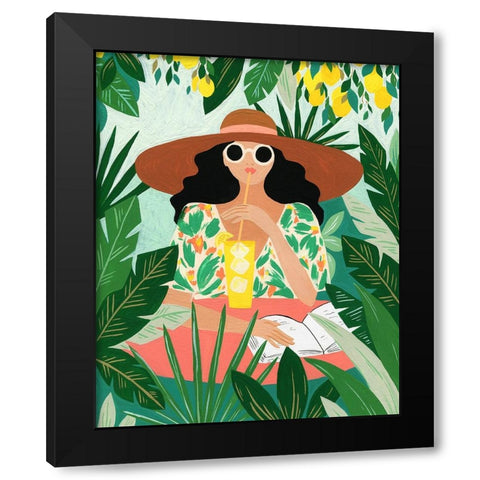 Under The Lemon Tree Black Modern Wood Framed Art Print by Kopcik, Emily