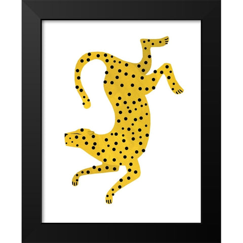 Dotted Cheetah Black Modern Wood Framed Art Print by Kopcik, Emily