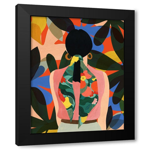 Hair Scarf Black Modern Wood Framed Art Print with Double Matting by Kopcik, Emily
