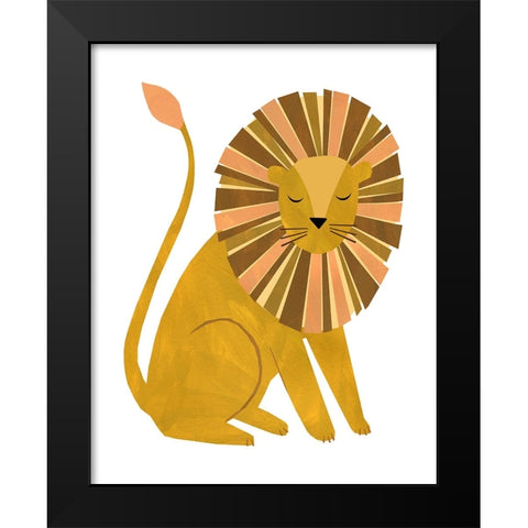 Lion Black Modern Wood Framed Art Print by Kopcik, Emily