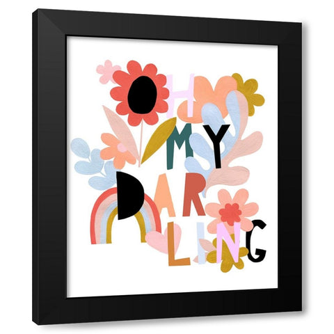 Oh My Darling Black Modern Wood Framed Art Print with Double Matting by Kopcik, Emily