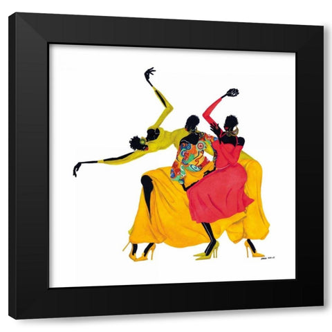 Go Sally Go! Black Modern Wood Framed Art Print by Kelly, Shan