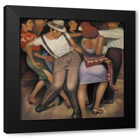 Latino Jazz Black Modern Wood Framed Art Print with Double Matting by Kelley, Gary
