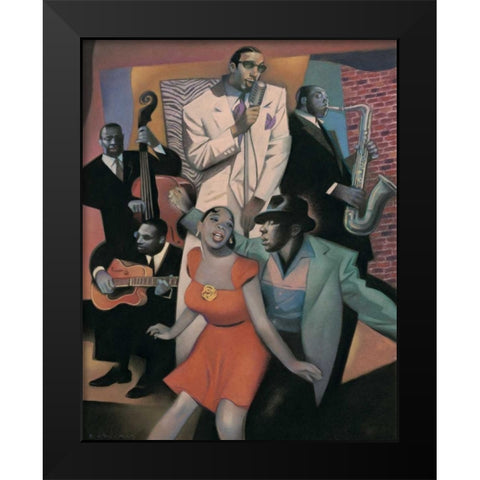 Club Zanzibar Black Modern Wood Framed Art Print by Kelley, Gary