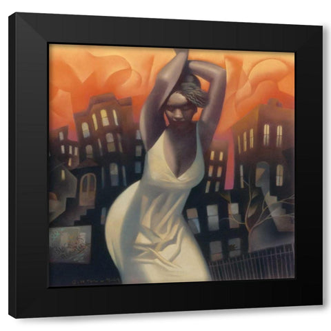 Harlem Heat Black Modern Wood Framed Art Print with Double Matting by Kelley, Gary