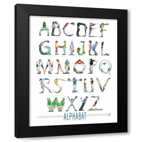 Alphabat Black Modern Wood Framed Art Print with Double Matting by Keith, Doug