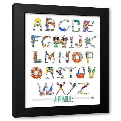 Alphablitz Black Modern Wood Framed Art Print with Double Matting by Keith, Doug