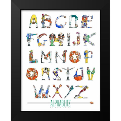 Alphablitz Black Modern Wood Framed Art Print by Keith, Doug