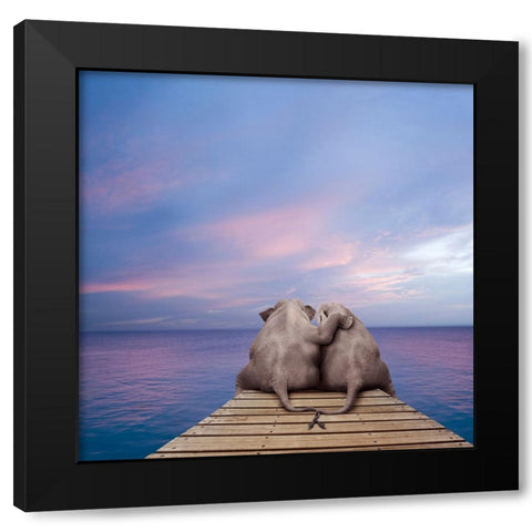 Pachyderm Pier Black Modern Wood Framed Art Print by Lund Roeser