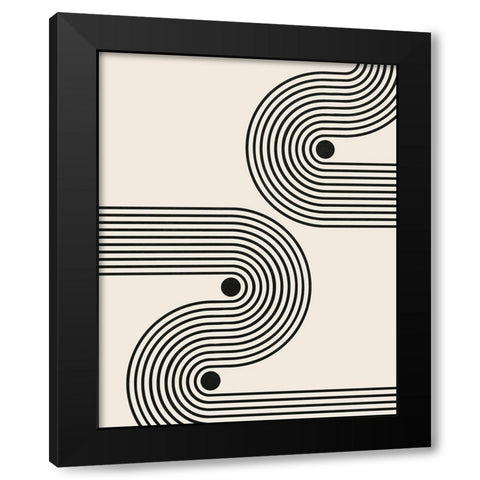Rhythm Black Modern Wood Framed Art Print with Double Matting by LivinLi