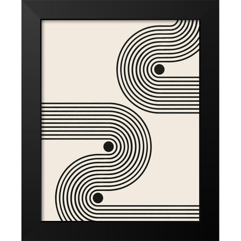 Rhythm Black Modern Wood Framed Art Print by LivinLi