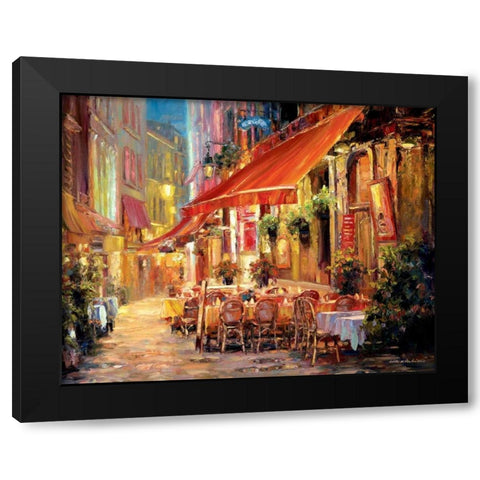 Cafe in Light Black Modern Wood Framed Art Print with Double Matting by Liu, Haixia